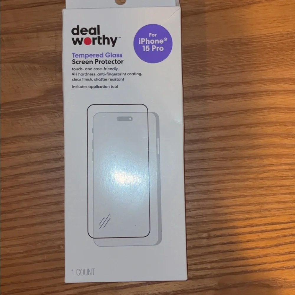 Tempered Glass Screen Protector for iPhone 15 Pro - Clear